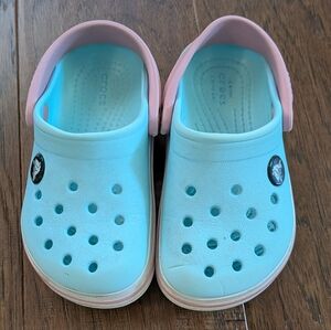 CROCS Aqua and Pink Shoes